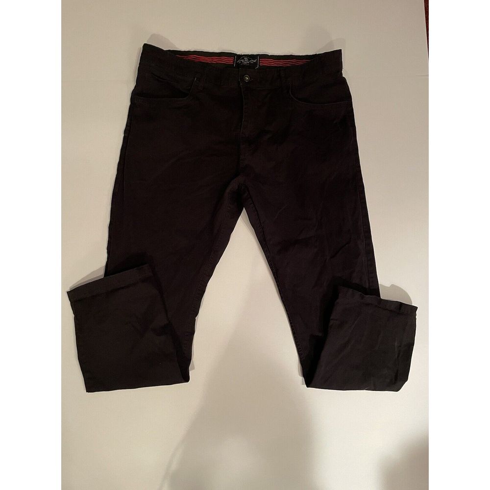 Across The Pond Black Chinos Casual Pants Comfort Stretch Menswear Size 38x30